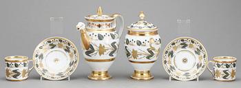 SERVIS, 4 delar, porslin, Paris, Frankrike, 1800-tal.
