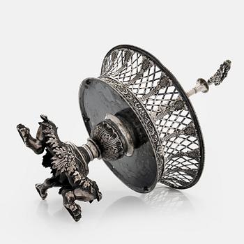 Gustaf Folcker, kakfat, silver, Stockholm 1839.