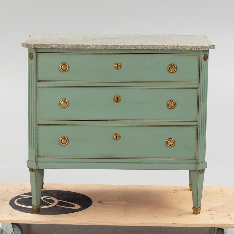 A Gustavian style chest of drawers, mid-20th Century.