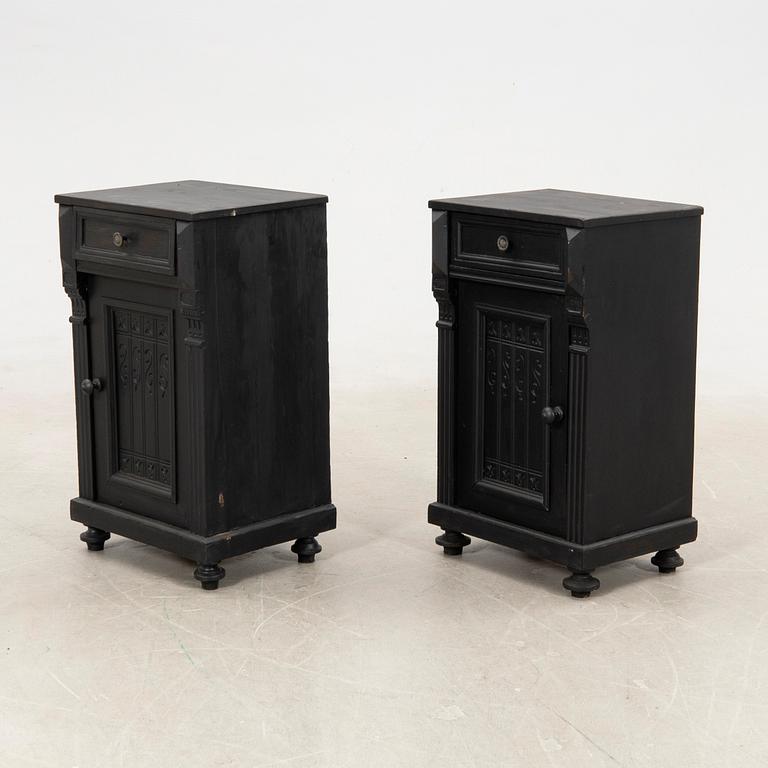 A pair of bedside tables around 1900.