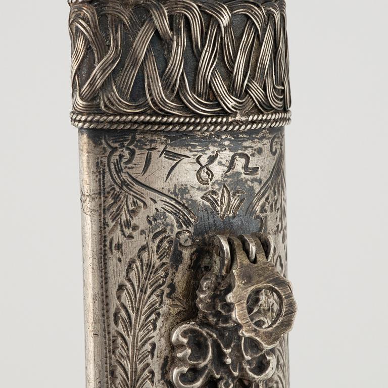 A Turkish sword with Yataghan hilt, 19th Century.