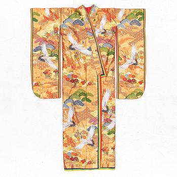 A Japanese 'Uchikake' wedding kimono, later part of the 20th century.