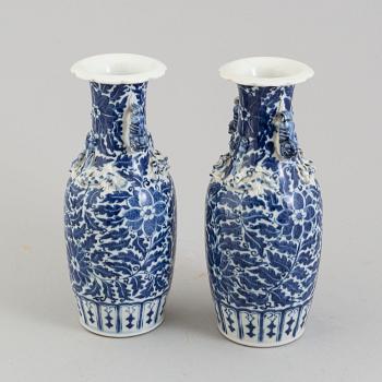 VASES, a pair, porcelain, China, late Qing Dynasty.