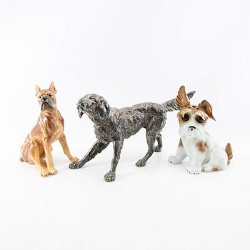 Figurines 8 pcs 20th century porcelain and metal.
