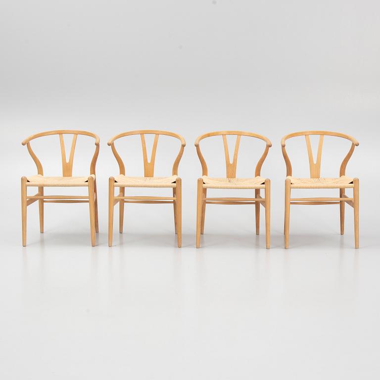 Hans J. Wegner, stolar, 4 st, "Y-stolen", modell CH-24, Carl Hansen & Søn, Danmark.