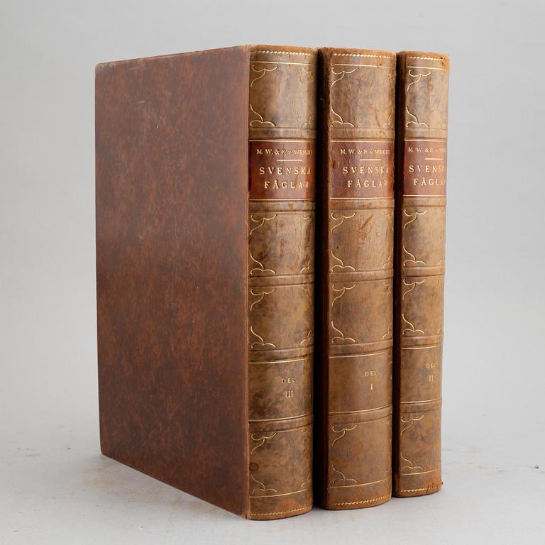 The von Wright brothers, three volumes "Svenska Fåglar", Börtzells tryckeri AB, Stockholm, 1927-1929.