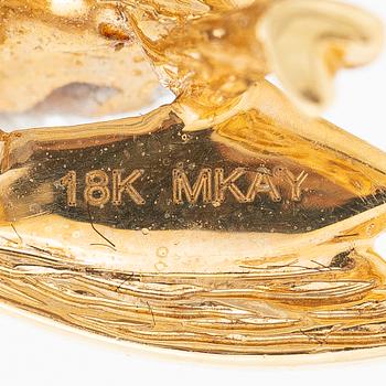 Brooch in the form of a bee, Mary Kay, 18K gold with brilliant-cut diamonds.