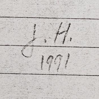 JAN HÅFSTRÖM, blandteknik, signerad och daterad a tergo JH 1991.