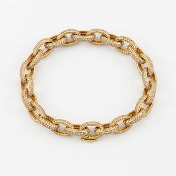 Bracelet 18K gold with octagon-cut diamonds totalling approximately 7.63 ct,.