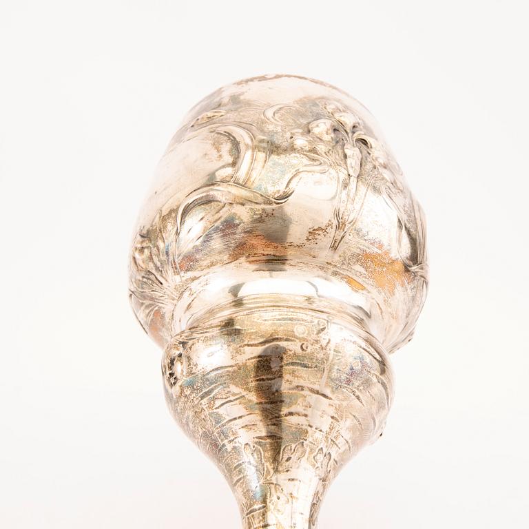 Magnificent trophy, silver, Art Nouveau, A.G Dufva, Stockholm 1905, height 35 cm.