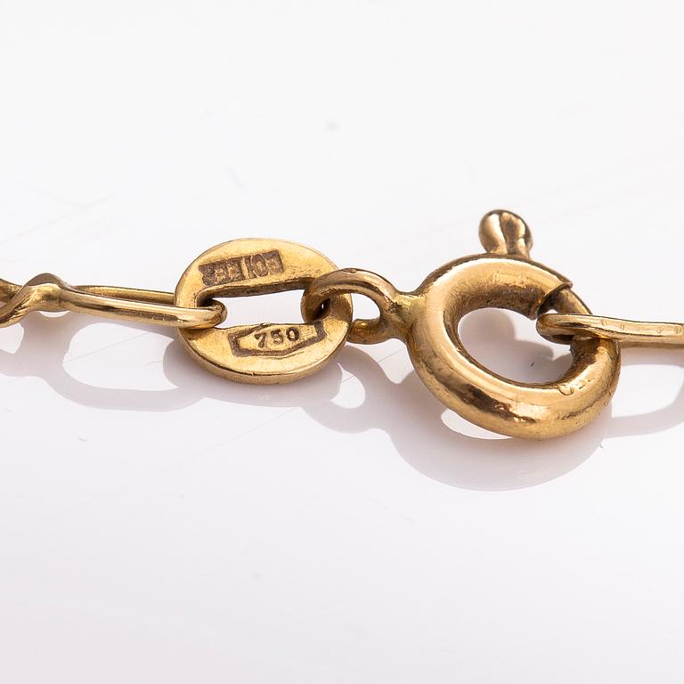 HALSBAND, 18K guld, diamant ca 0.11 ct.