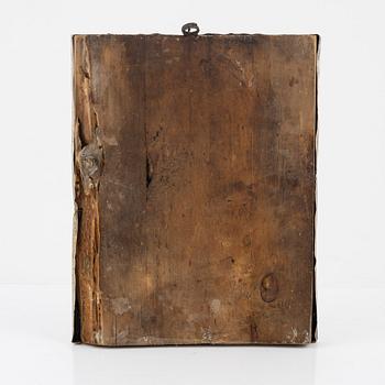 Icon with silver plate, late 19th/early 20th century.