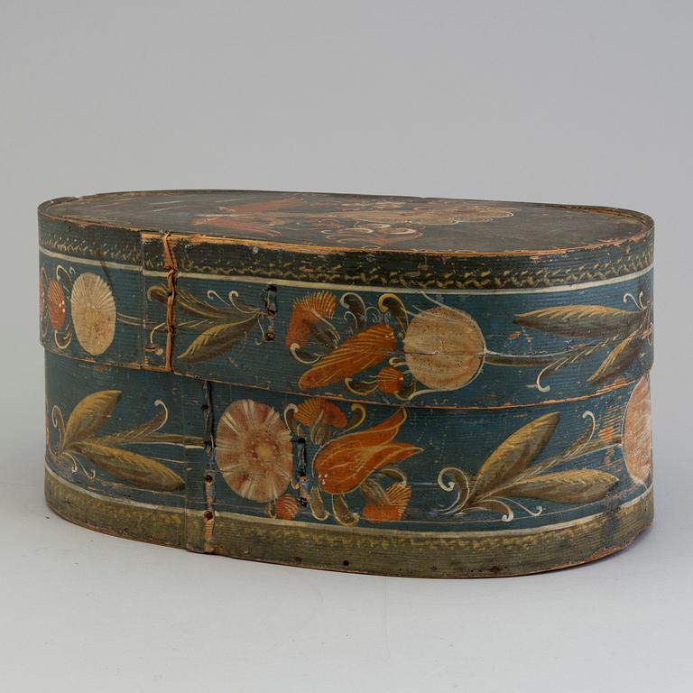 A WOODEN BOX, probably Germany, early 19th century.