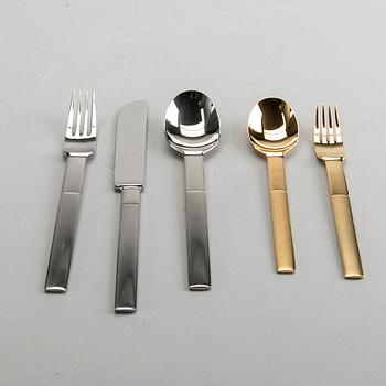 BESTICKSERVIS, försilvrat och förgyllt stål, 40 delar,   "Nobel Jubilee",Gunnar Cyrén, Yamazaki och Gense.