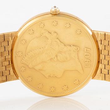 Corum, Coin Watch, "Twenty Dollars 1907", ca 1980.