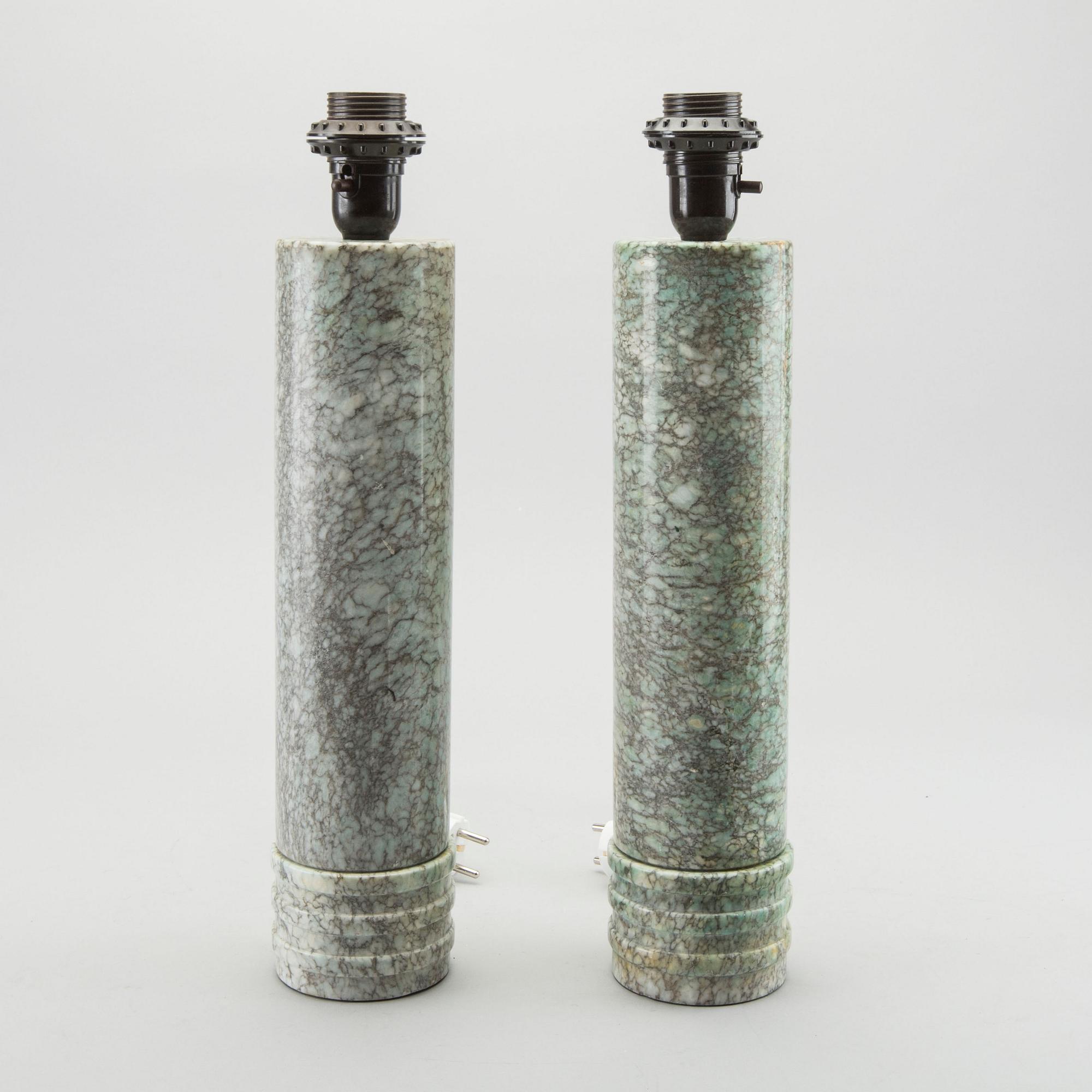 BERGBOM'S, a pair of marble table lamps, Sweden 1960'S.