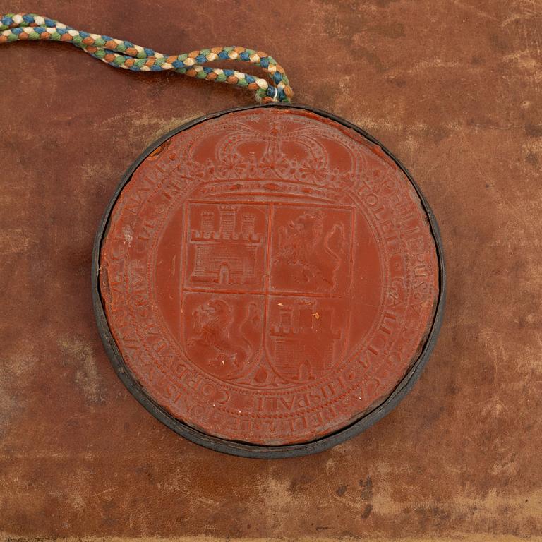 Spanish patent of nobility for the family Sanchez del Bellmont, issued 1742.