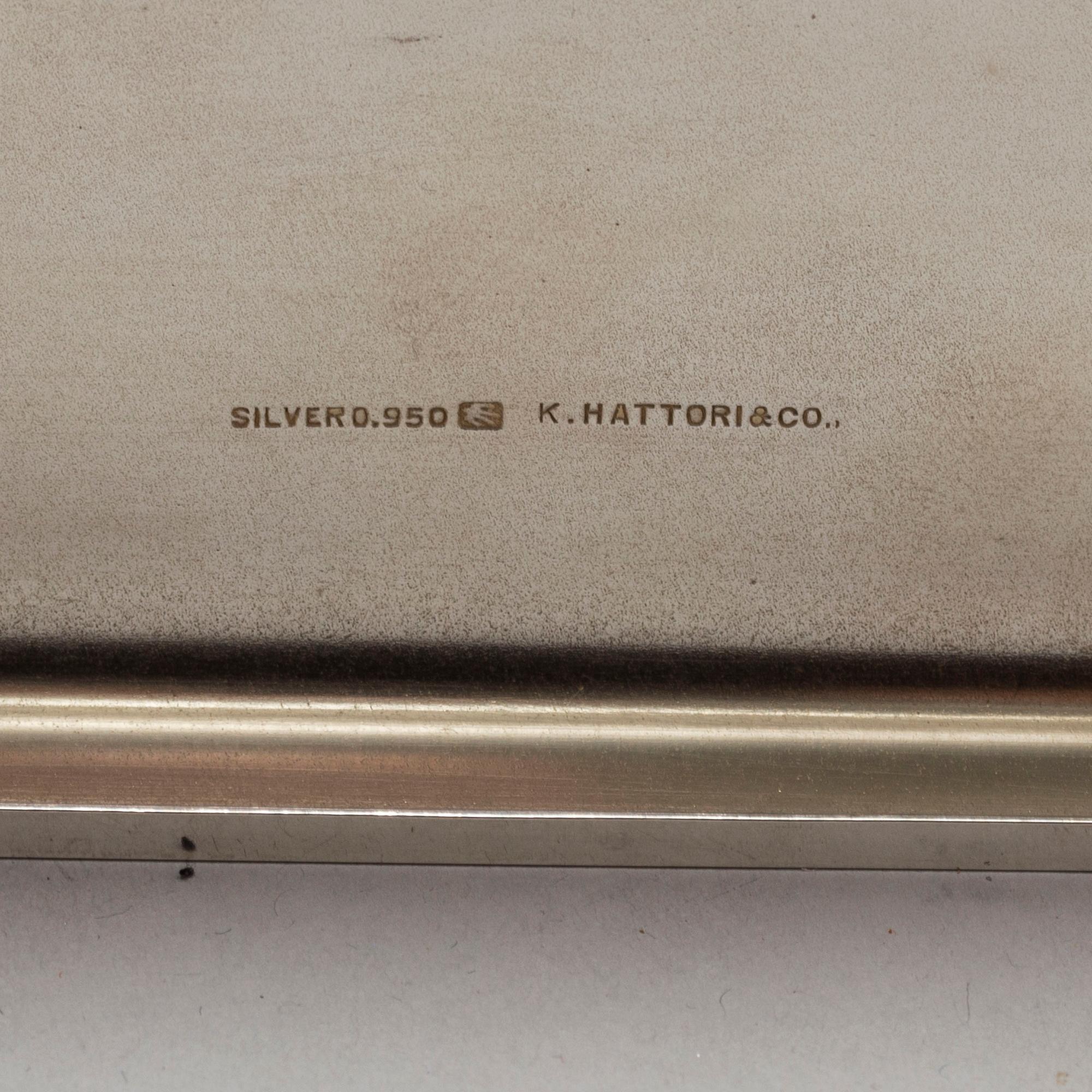 A sterling silver box, by K. Hattori & Co, Japan.