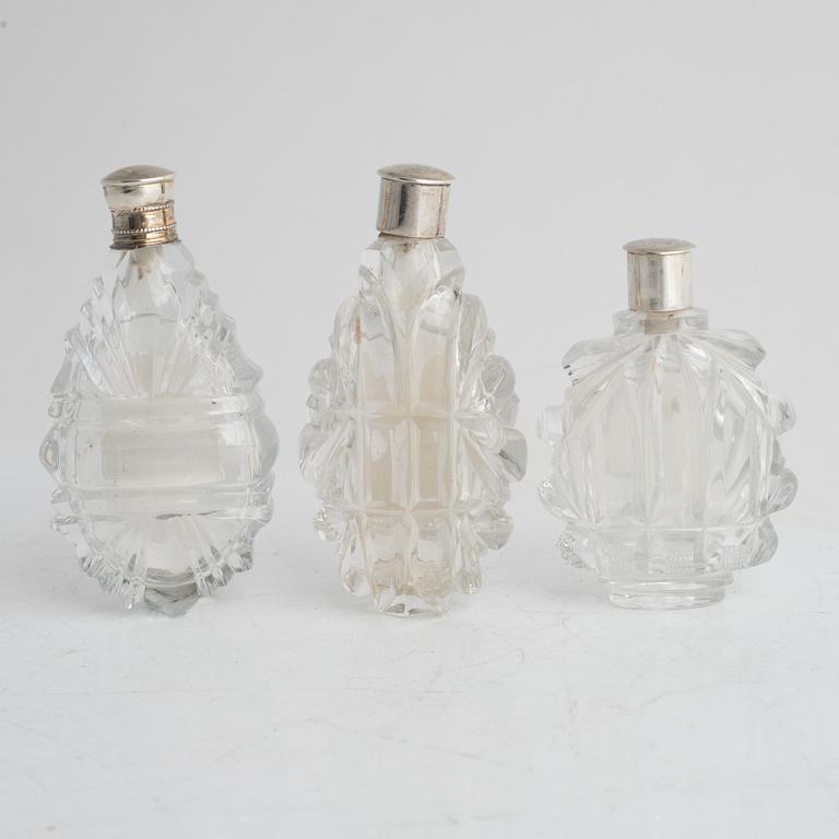 Three perfume bottles, 19th century.