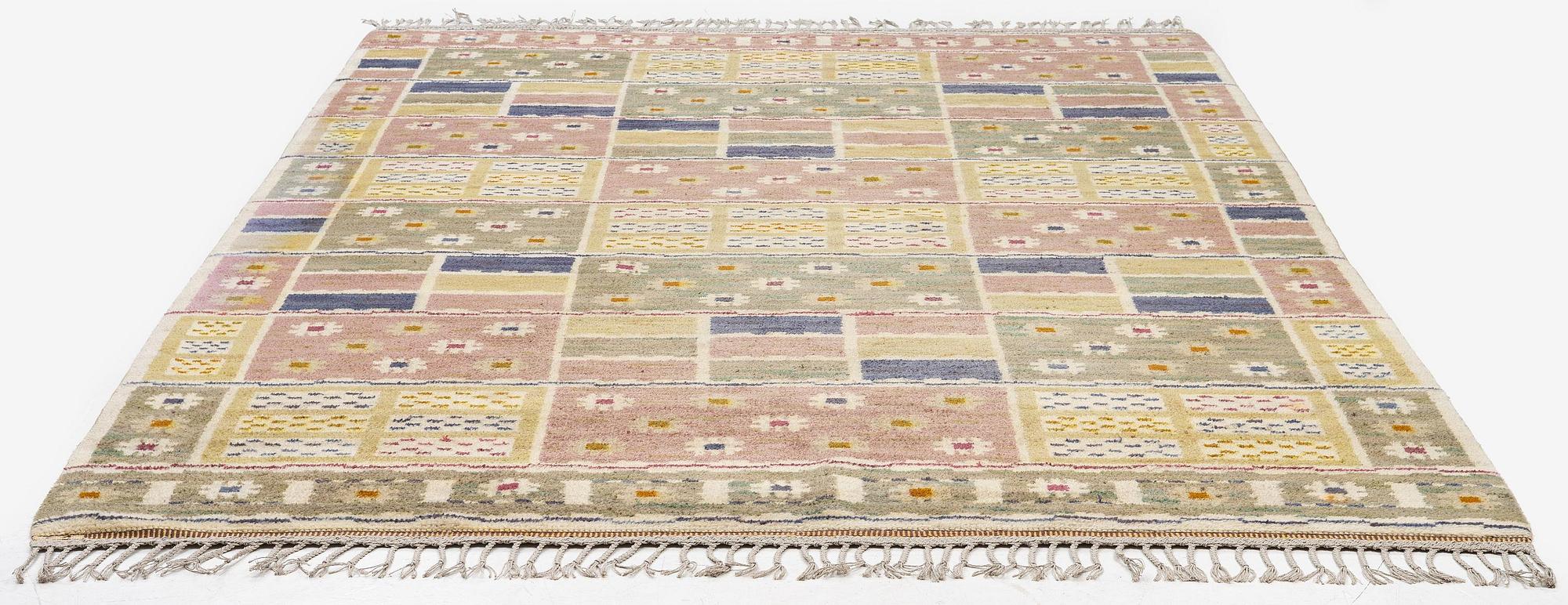 Märta Måås-Fjetterström, a 'Ängarna' carpet, knotted pile, c. 305 x 208 cm, signed AB MMF.