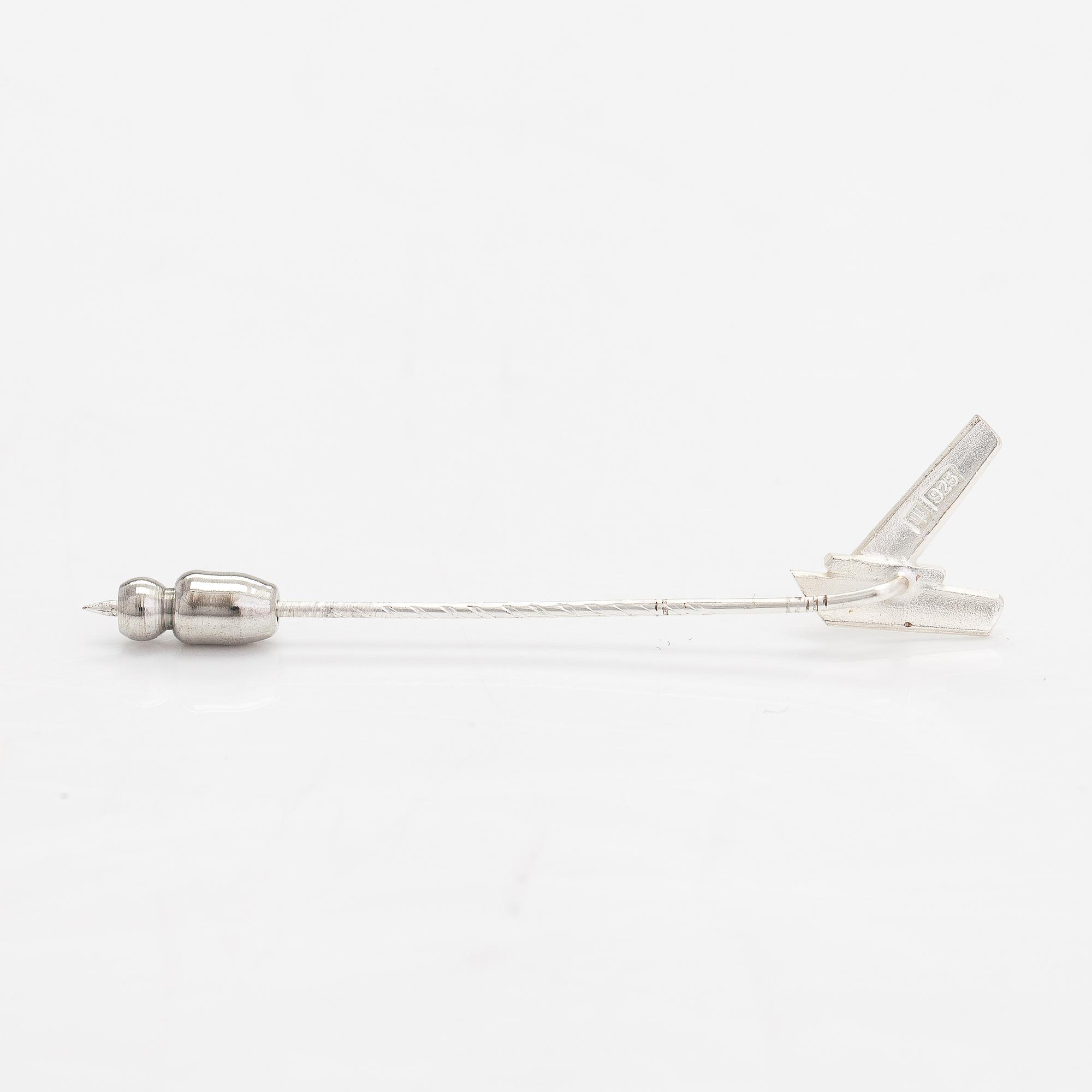 Lapponia, A sterling silver ring, a pair of earrings and a tie pin.