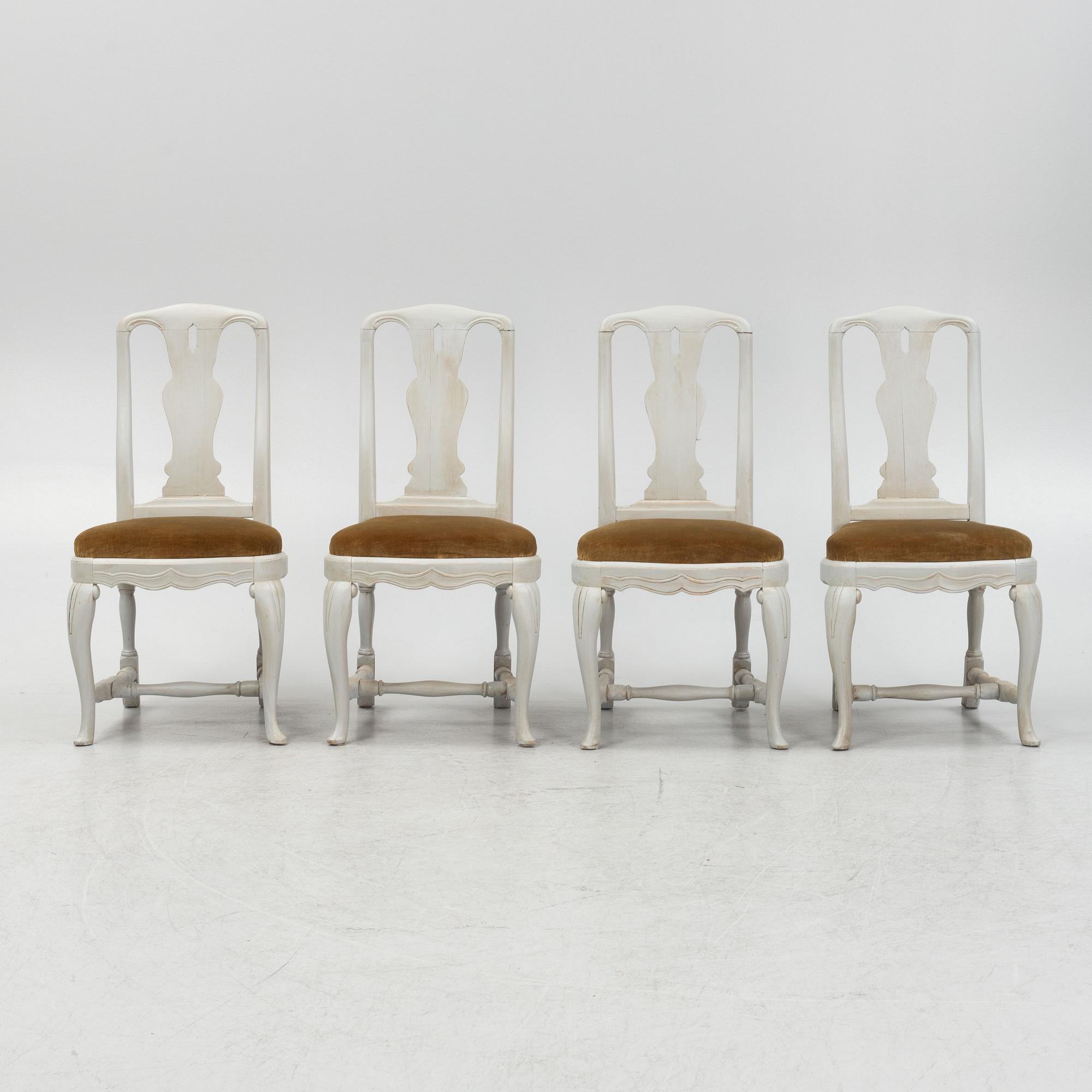 Four late Baroque style chairs, mid-20th Century.