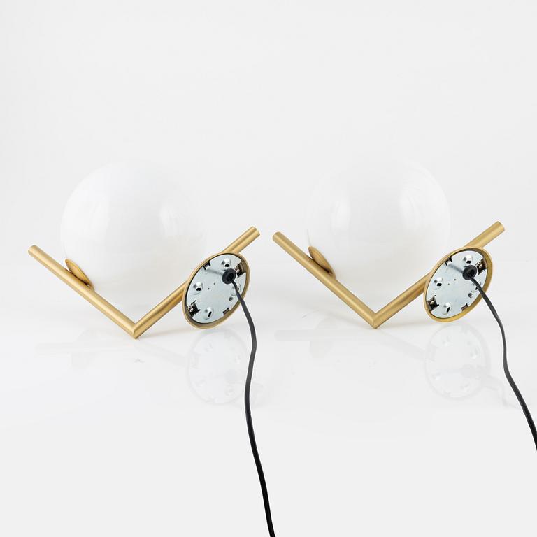 Michael Anastassiades, a pair of 'IC' brass wall lamps, Flos, Italy.