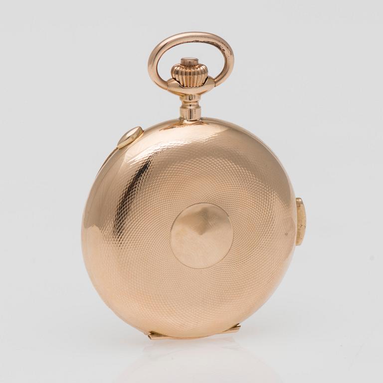 FICKUR, Invicta repeter, 14K guld, kronograf funktion. Sekelskiftet 1800/1900.