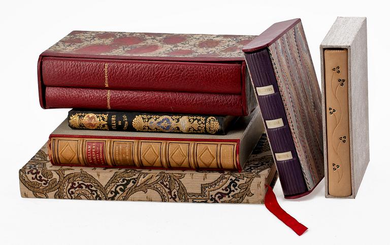 BOKBAND, 6 st, Sverige resp England, bla Bernhard Andersson, Stockholm. 1800-1900-tal.
