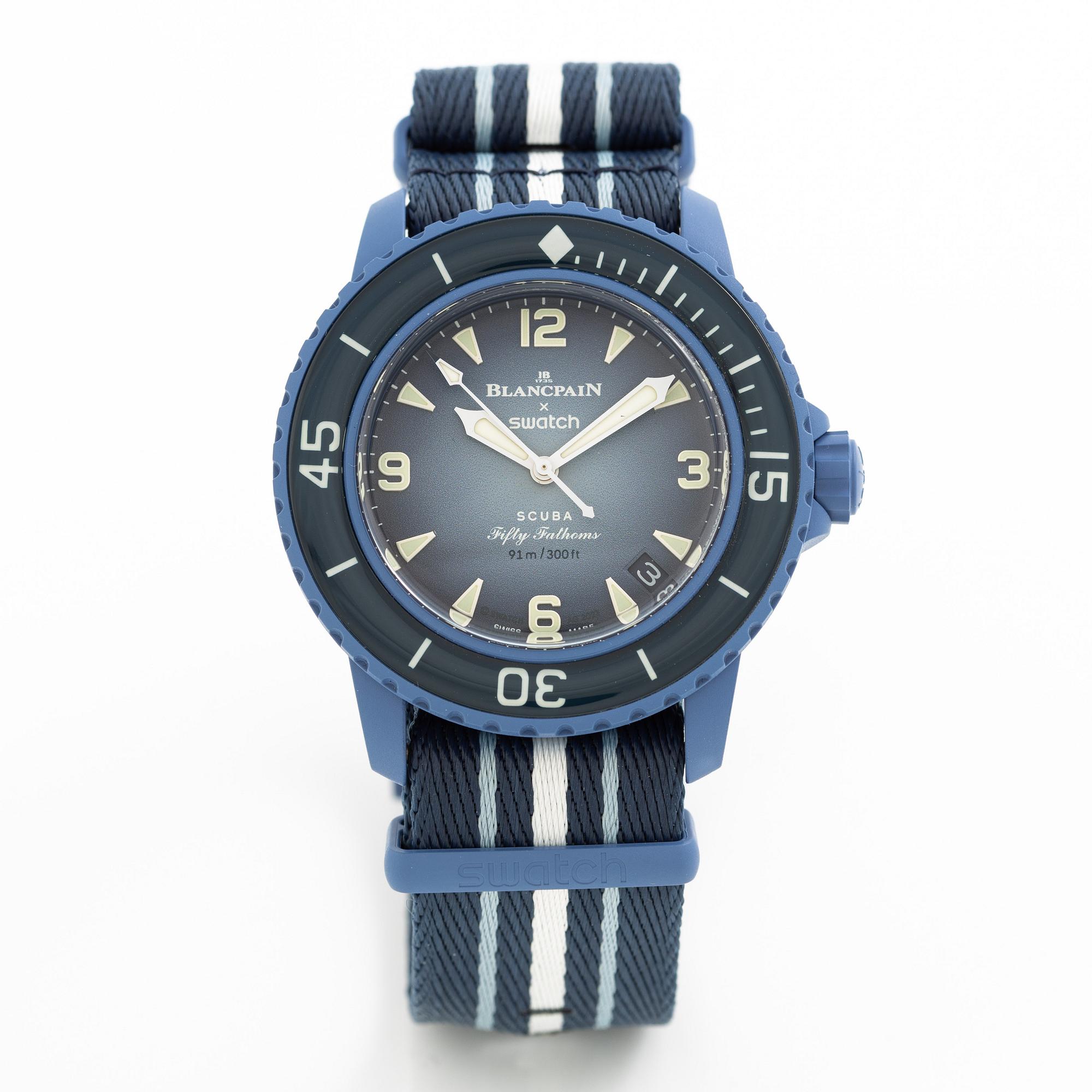 Swatch/Blancpain, Scuba Fifty Fathoms, Atlantic Ocean, wristwatch, 42.3 mm.
