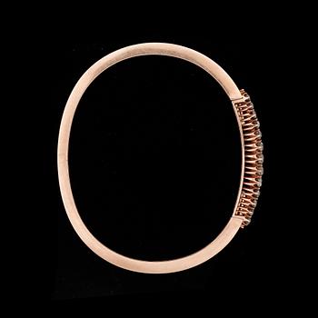 BANGLE, antique cut diamonds, tot. app. 1 cts.