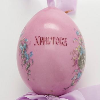 Dekorationsägg, porslin, Ryssland, kring sekelskiftet 1900.