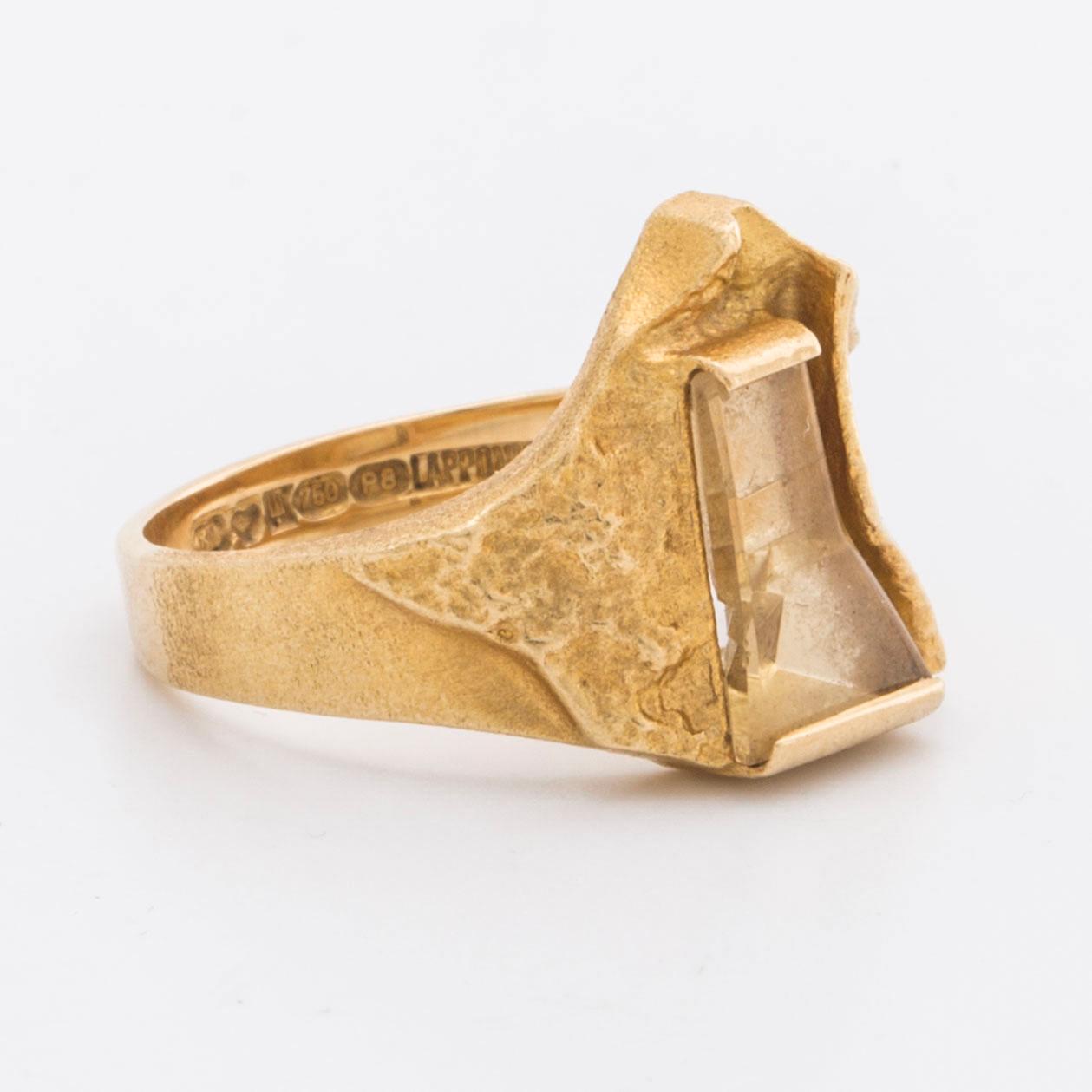 LAPPONIA RING, 18K guld och quartz, design Björn Weckström, Finland 1992.