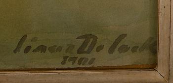 CÉSAR DE COCK, vesiväri, signeerattu ja päivätty 1901.