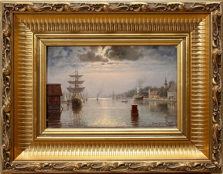 OSCAR OHLSON, olja på pannå, sign o dat 1887.