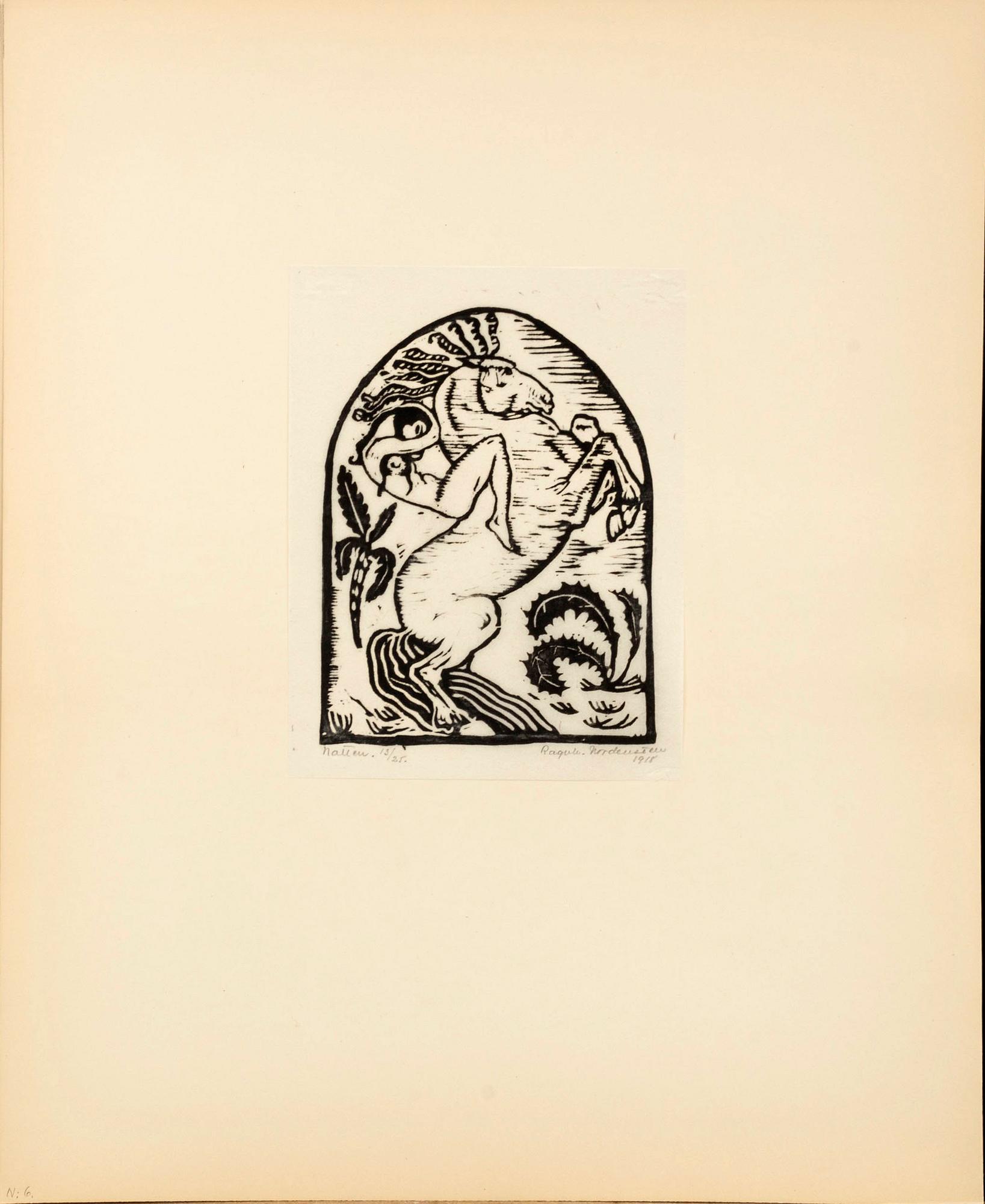 RAGNHILD NORDENSTEN, mapp med 7 träsnitt, signerade 13/25 1918.