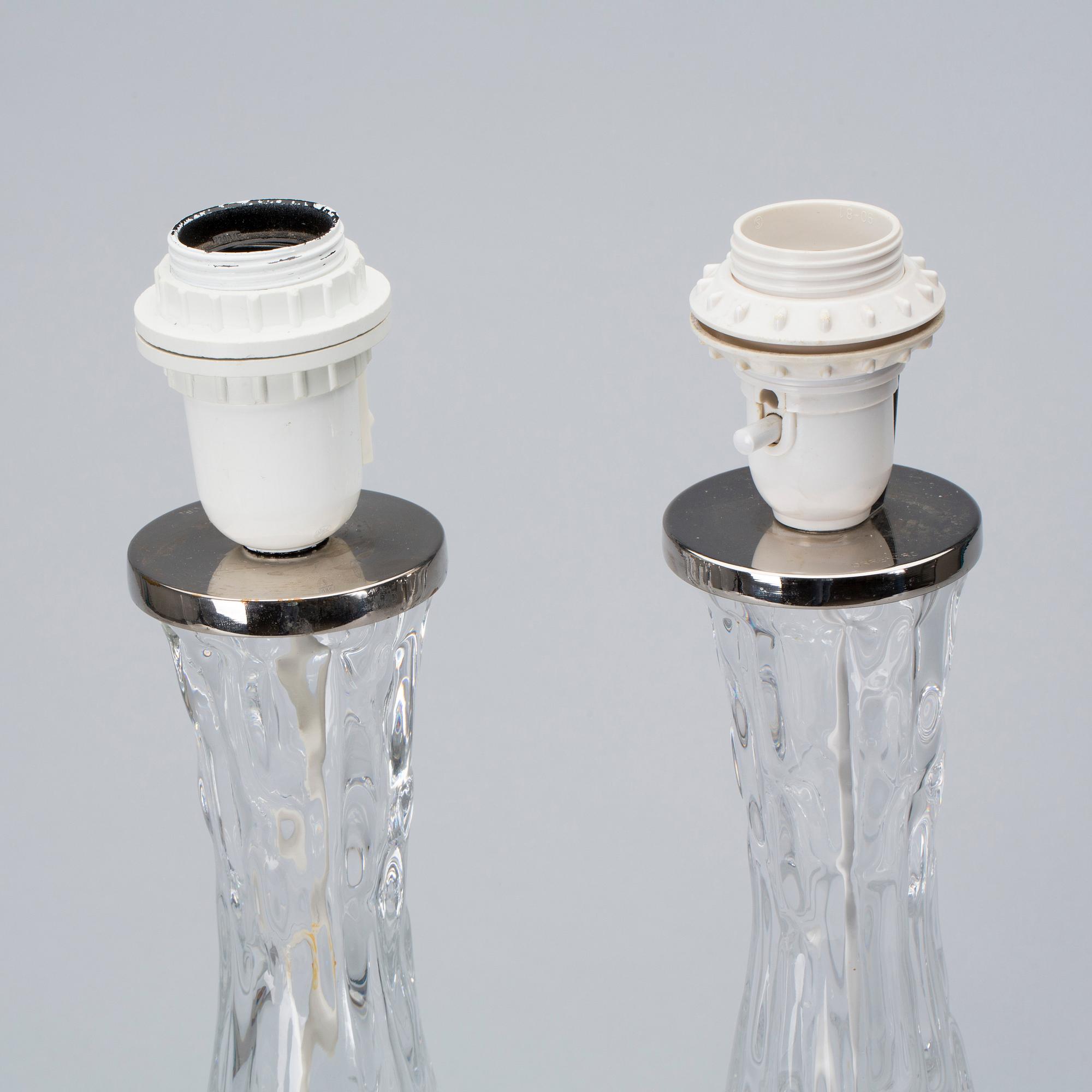 BORDSLAMPOR, ett par, Carl Fagerlund, Orrefors.