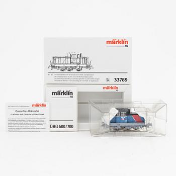 Märklin, 2 diesel locomotives, model 3132 and 33789, gauge H0, i boxes.