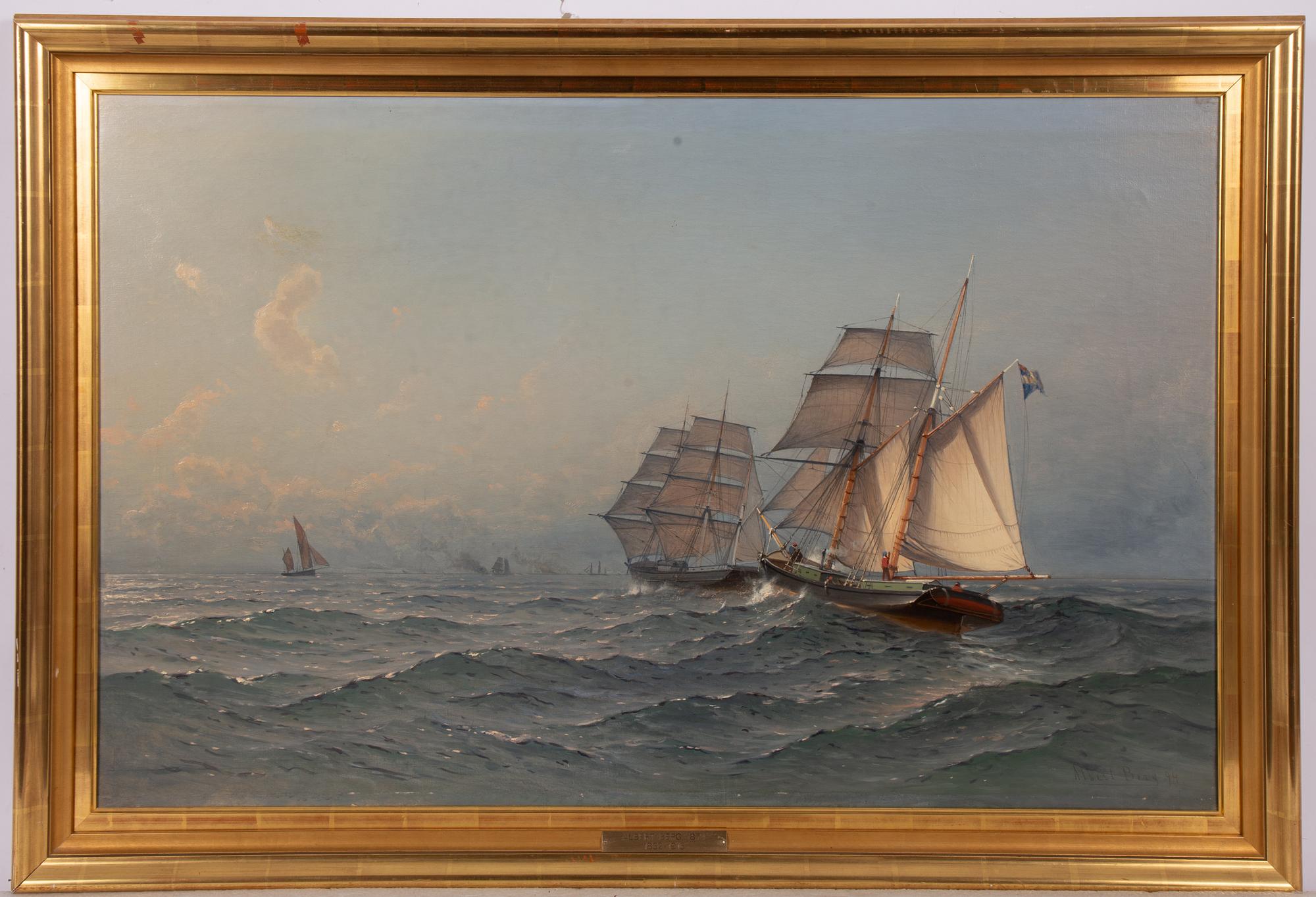 Albert Berg, Marine with sailing ships.
