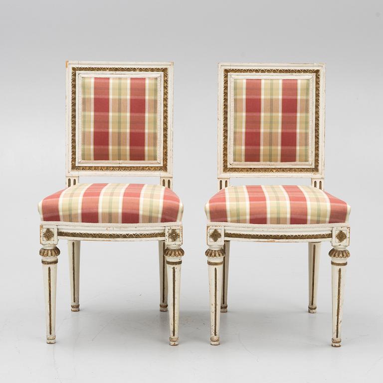 Chairs, a pair in the Gustavian style, circa 1900.