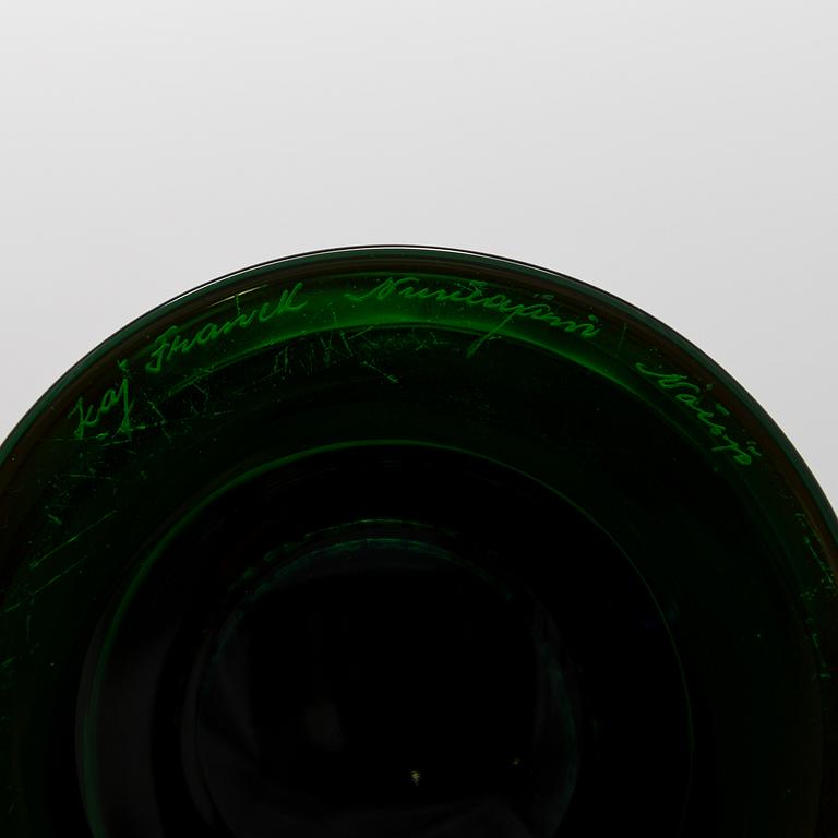 KAJ FRANCK, A GLASS GOBLET signed Kaj Franck Nuutajärvi Notsjö.