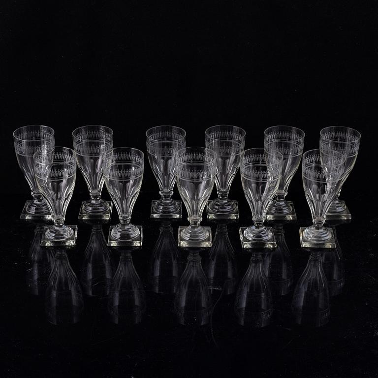 Gerda Strömberg, glasservis, 54 delar, "Säby",   Strömbergshyttan.