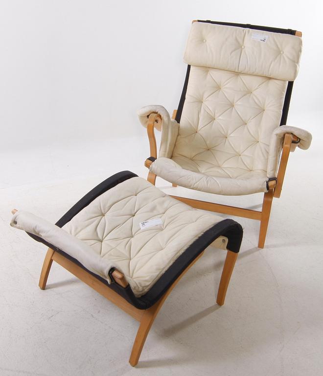 FÅTÖLJ samt FOTPALL, "Pernilla", Bruno Mathsson, DUX.