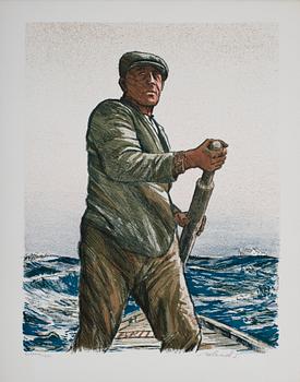 ROLAND SVENSSON, mapp med 7 färglitografier samt häfte, "Tristan da Cunha", sign, numr 187/300.