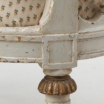 A pair of late Gustavian armchairs by E Ståhl, master 1794.