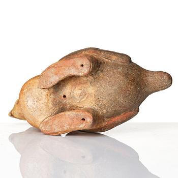 Tyra Lundgren, a stoneware sculpture of a bord, her own workshop, Sweden 1959.