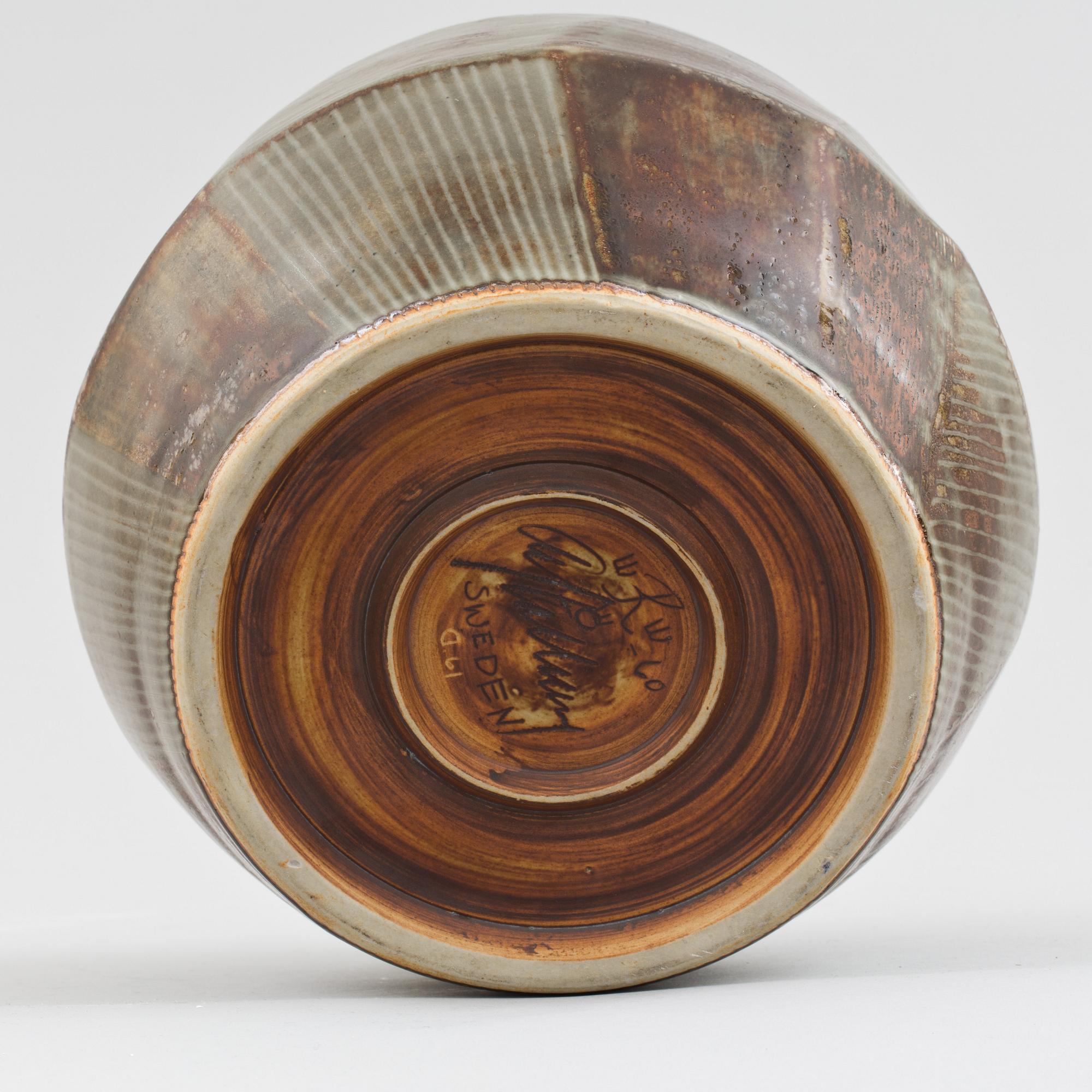 SKÅL, stengods, Carl-Harry Stålhane, Rörstrand, signerad och daterad -60.