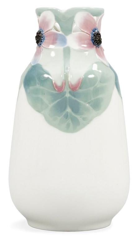 A Nils Emil Lundström and Ruben Rising porcelain art nouveau vase by Rörstrand.