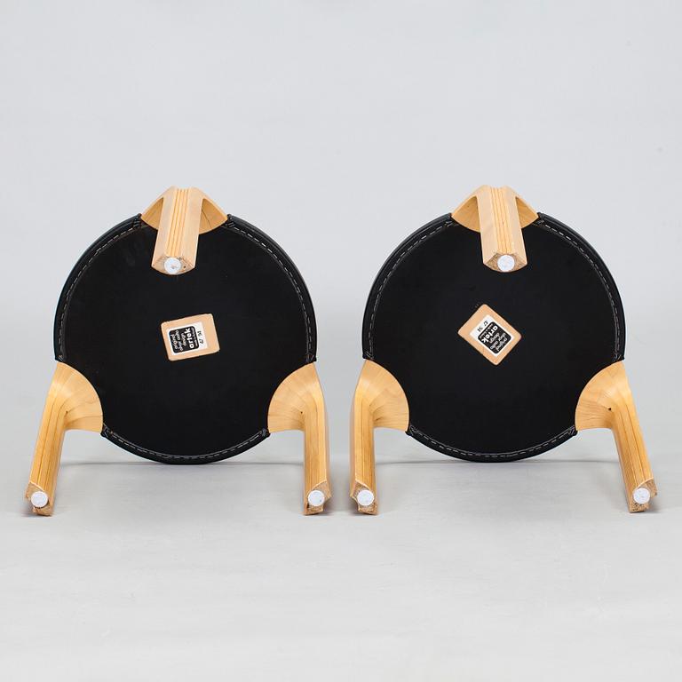 Alvar Aalto, a pair of 1994 'X600' stools for Artek.