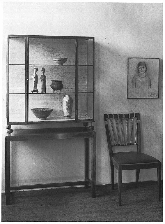 Einar Jolin, blyertsteckning, porträtt av Estrid Ericson, signerad 1932, ram av tenn, Firma Svenskt Tenn, proveniens Estrid Ericson.
